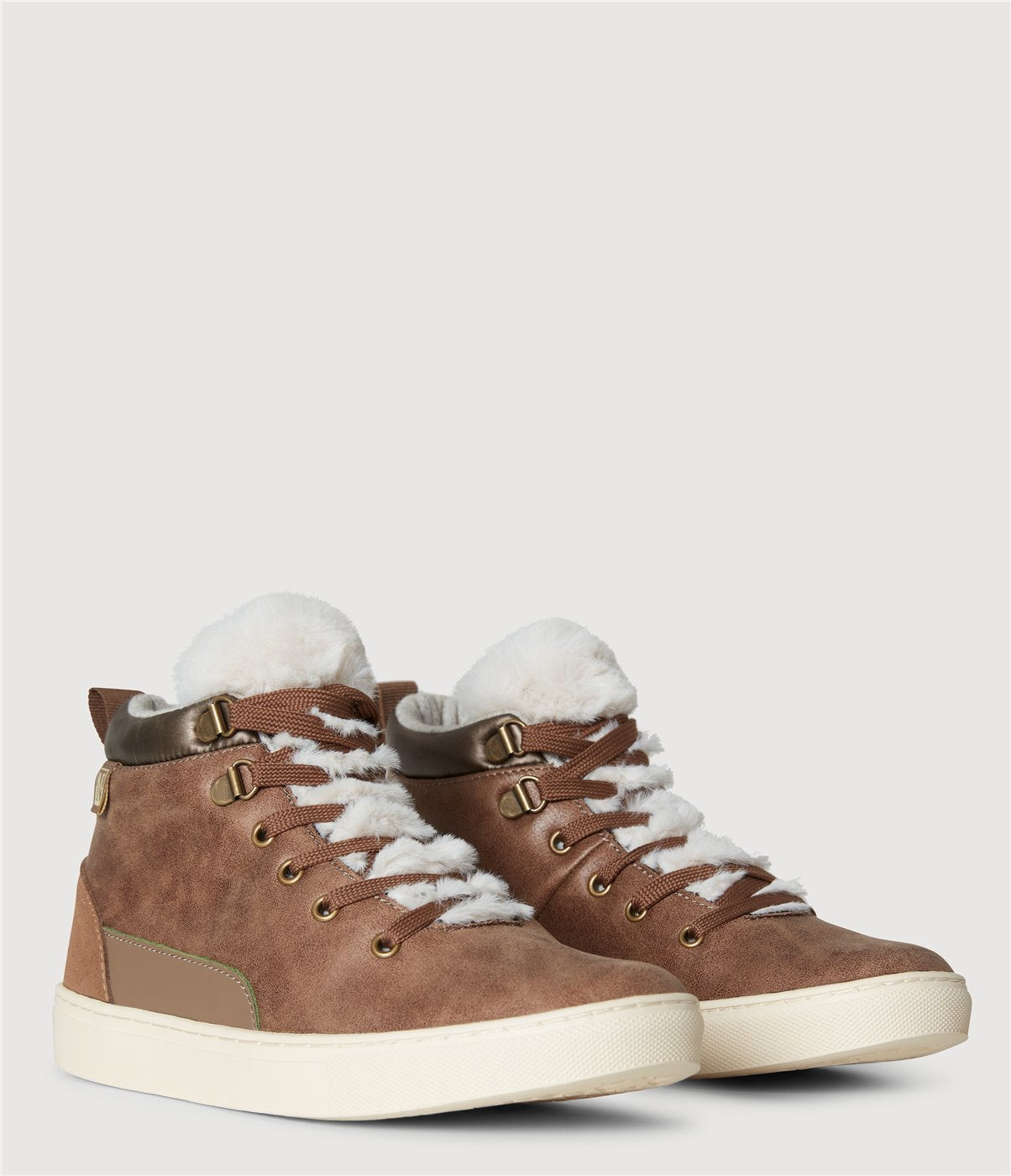 Napapijri Sneakers Alte Stivaletti Urban Casual Montagna Pelle Marrone