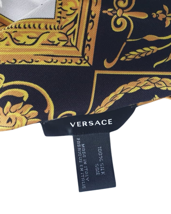 Versace Foulard Stola Pashmina Seta Nero 4