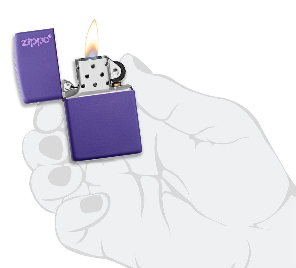 Zippo Matte With Purple Logo Unisex
