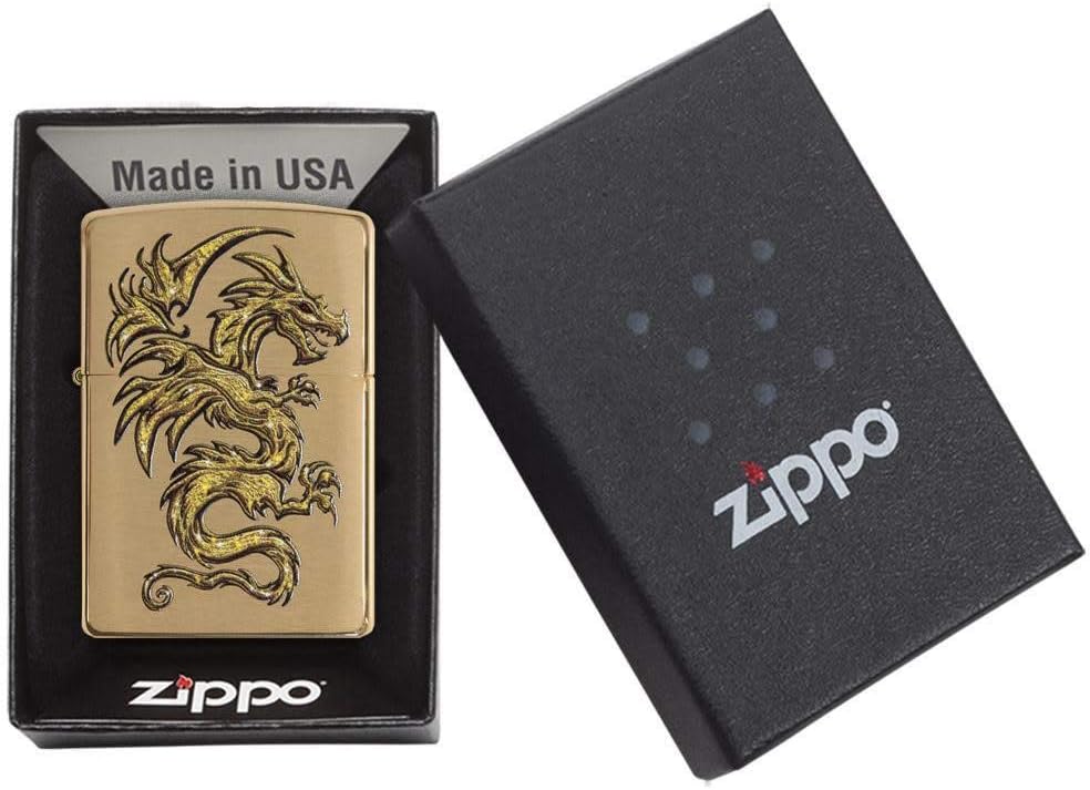 Zippo Windproof Refillable Made In Usa Brass Gold Unisex