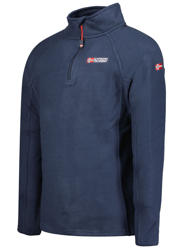 Geographical Norway Polar Felpa Mezza Half Zip Blu Uomo-2