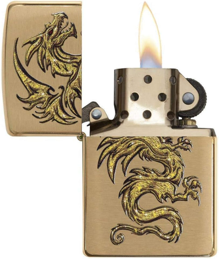 Zippo Antivento Ricaricabile Made In Usa Ottone Oro Unisex 3