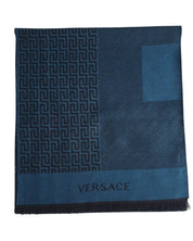 Versace Stole Pashmina Wool Blue