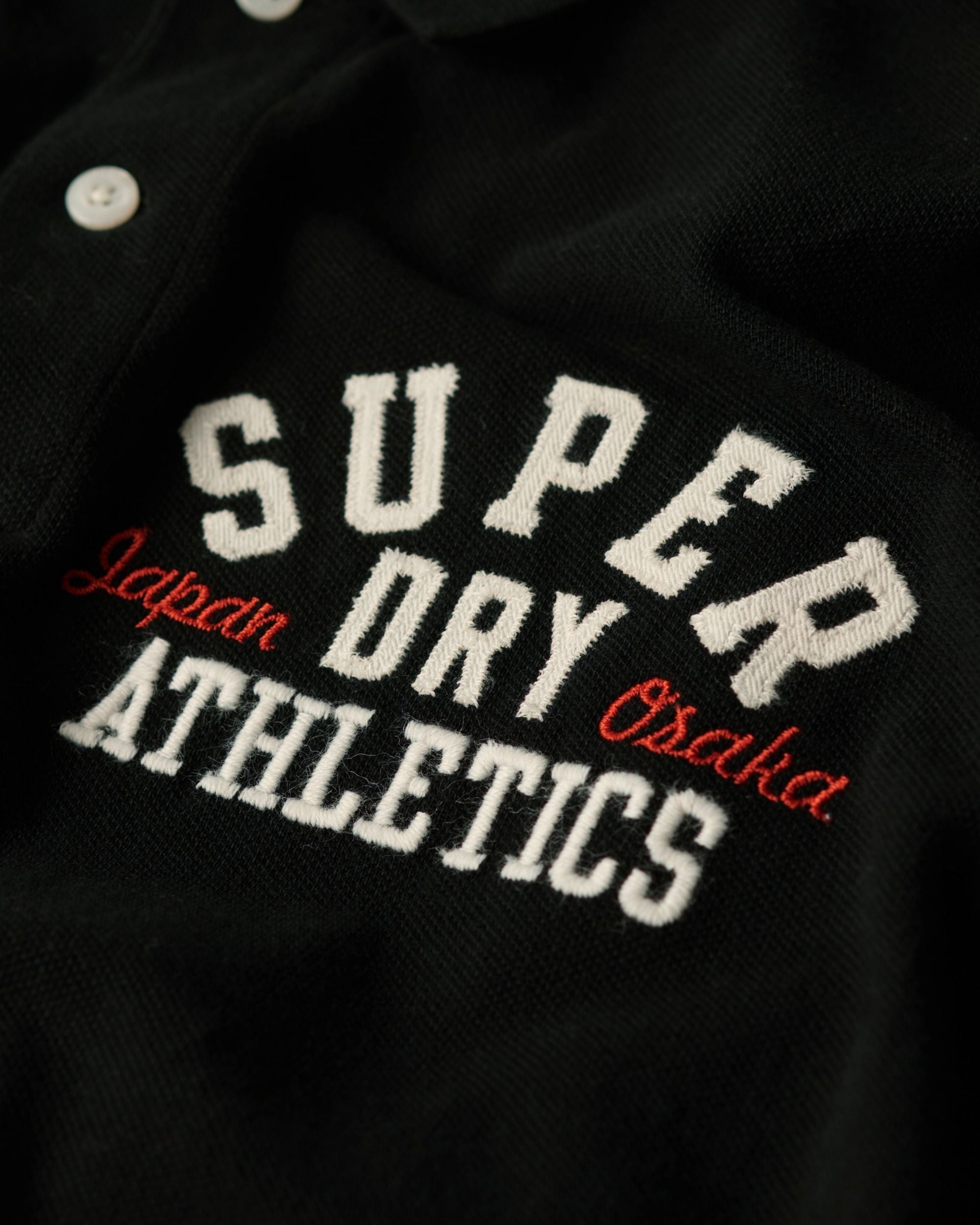 Superdry Polo Applique Classic Fit Cotone Nero