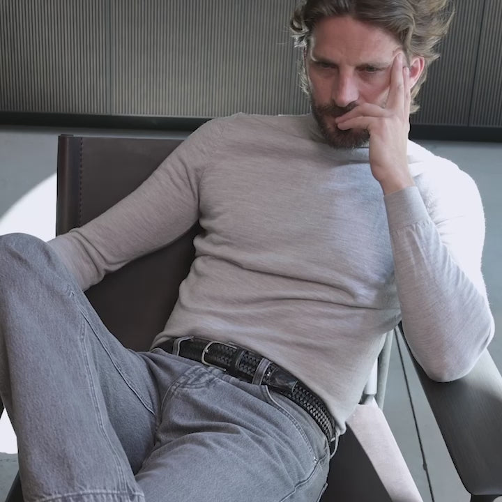 La Boucle cintura intrecciata pelle italiana intarsiata premium box regalo Milano nero