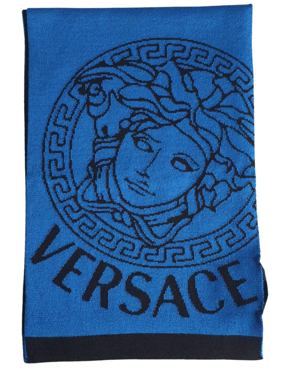 Versace Stola Pashmina Lana Blu-2