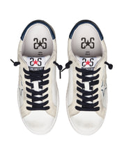 2Star Sneakers Very Star Pelle Bianca Dettagli Ghiaccio Blu