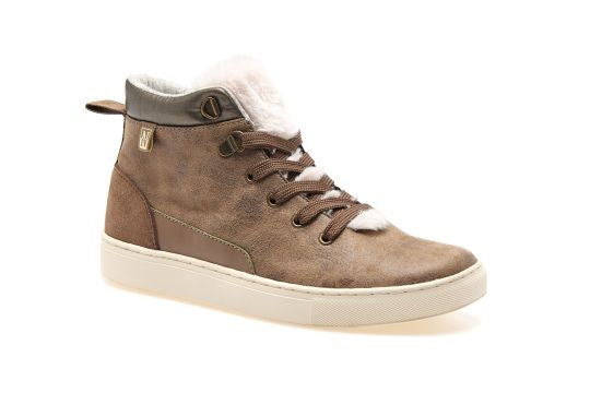 Napapijri Sneakers Alte Stivaletti Urban Casual Montagna Pelle Marrone