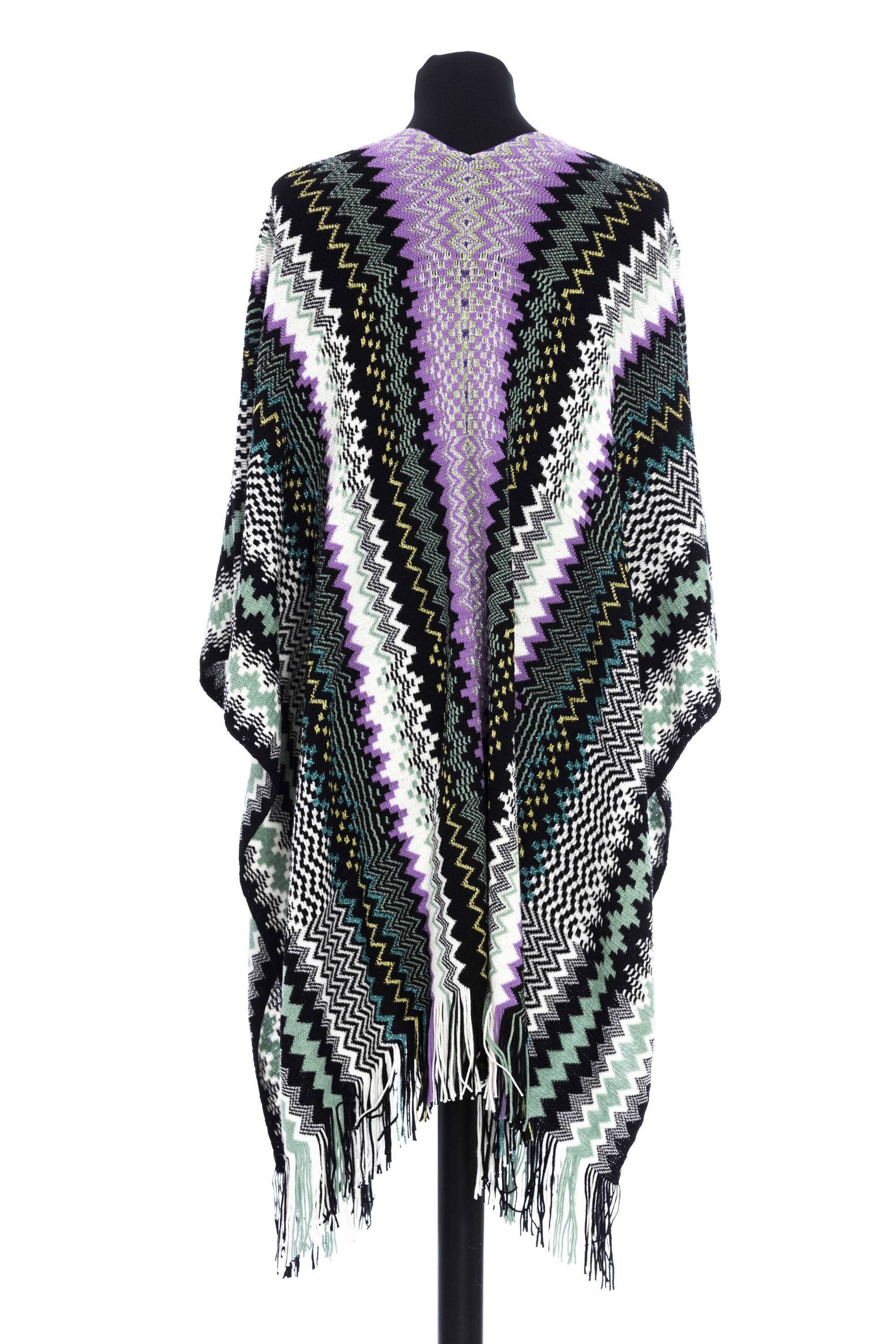 Missoni Stola Fantasia Geometrica Misto Lana Multicolore