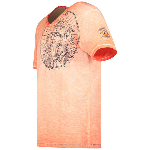 Geographical Norway Men's Orange Short Sleeve Shirt-2