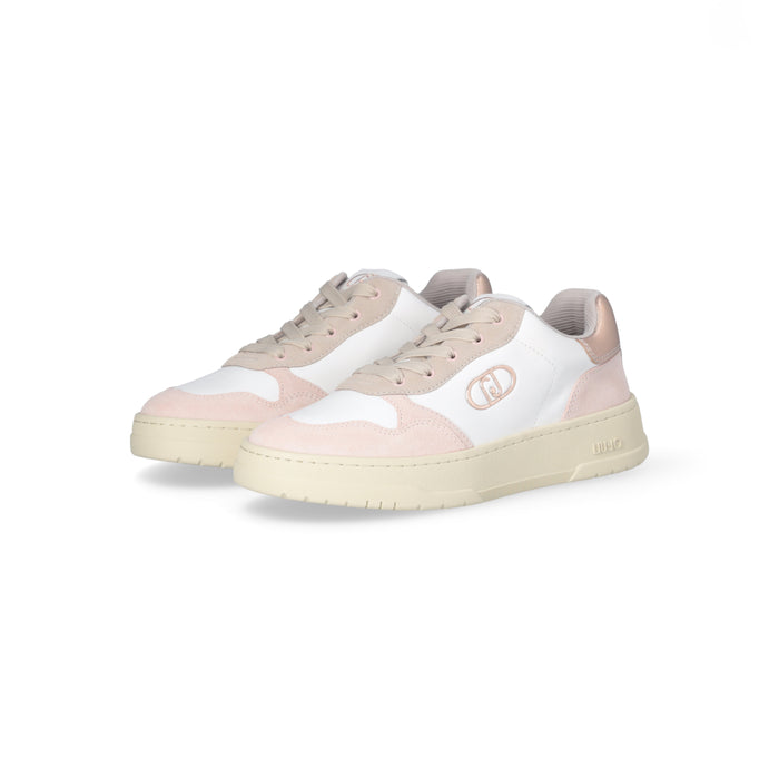 Liu Jo Sneakers Pelle Donna Me 03 Bianco Rosa 4