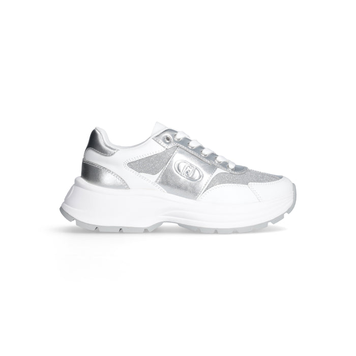 Liu Jo Sneakers Pelle Donna EVA 02 Bianco Argento 1