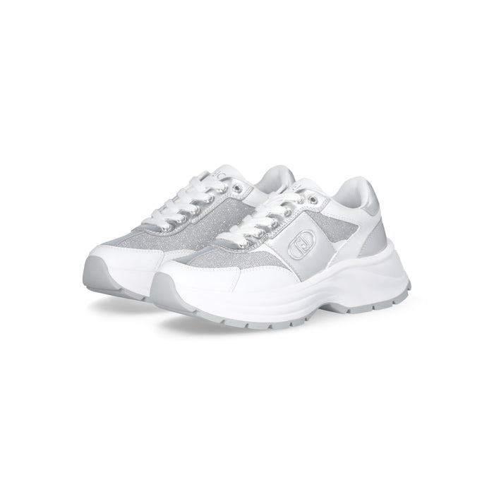 Liu Jo Sneakers Pelle Donna EVA 02 Bianco Argento 4