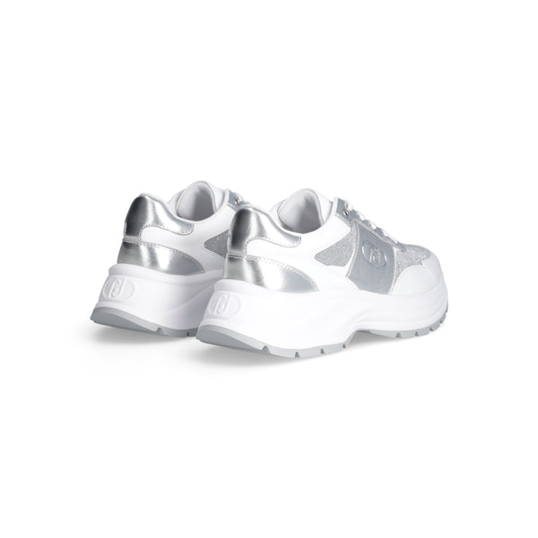 Liu Jo Sneakers Pelle Donna EVA 02 Bianco Argento-2