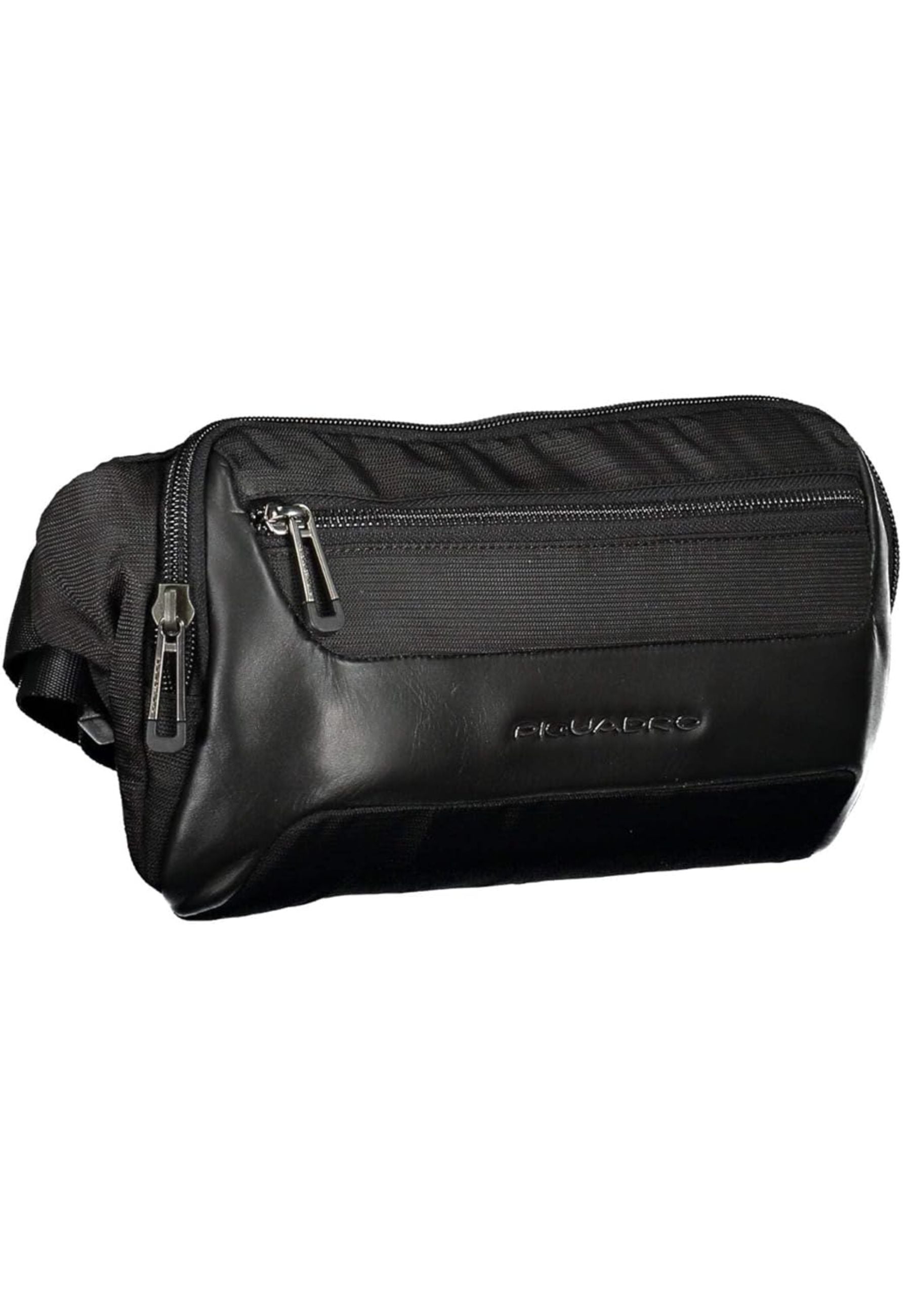 Piquadro Small Leather And Fabric Bag 40x15x5 Cm Black Men