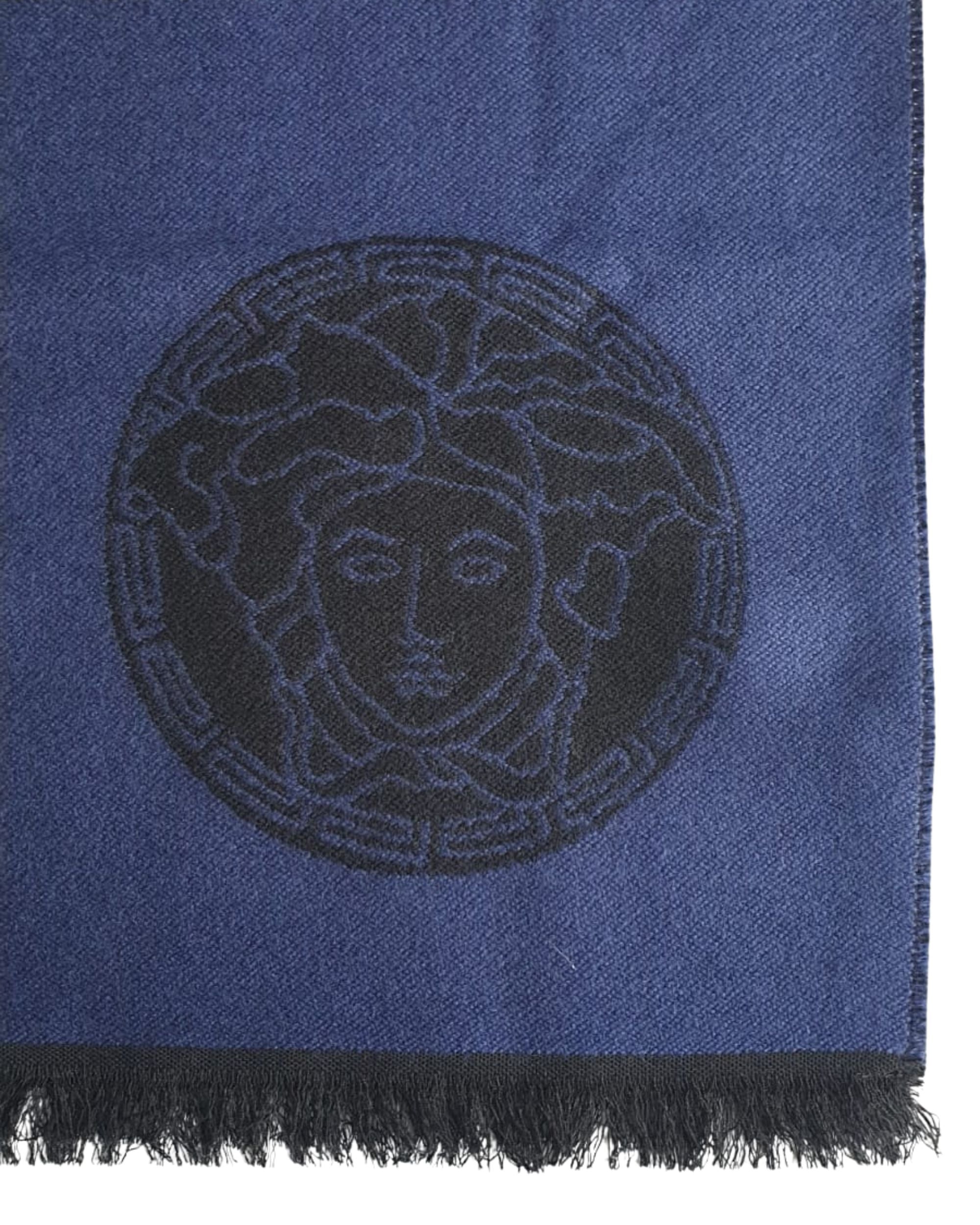 Versace Stola Pashmina Lana Blu