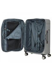 Piquadro Women's Medium Suitcase Expandable Nylon and PVC Grey Unisex