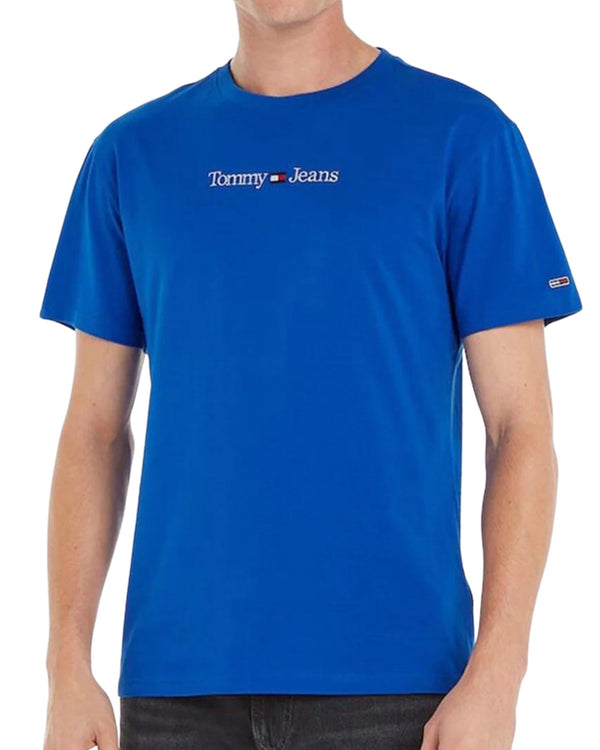 Tommy Jeans T-Shirt TJM Classic Linear Cotone Blu