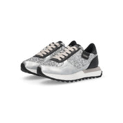Liu Jo Scarpe Evelyn 915 Sneakers glitter argento bianco laminate