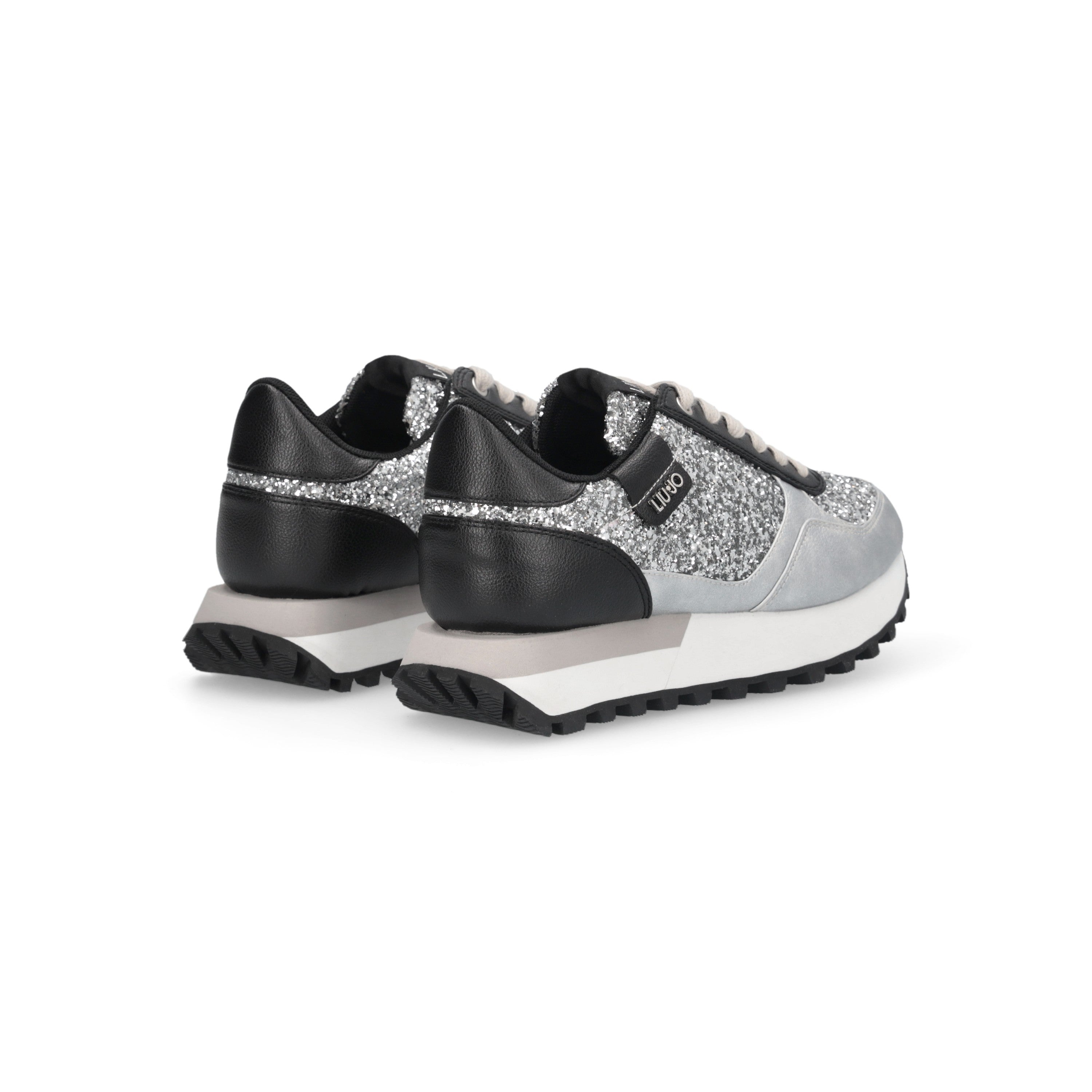 Liu Jo Scarpe Evelyn 915 Sneakers glitter argento bianco laminate