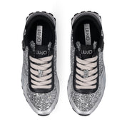 Liu Jo Scarpe Evelyn 915 Sneakers glitter argento bianco laminate