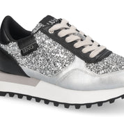 Liu Jo Scarpe Evelyn 915 Sneakers glitter argento bianco laminate