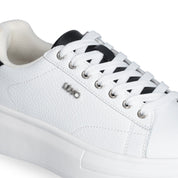 Liu Jo Scarpe Babol 01 Sneakers bianco pelle logo argento nero