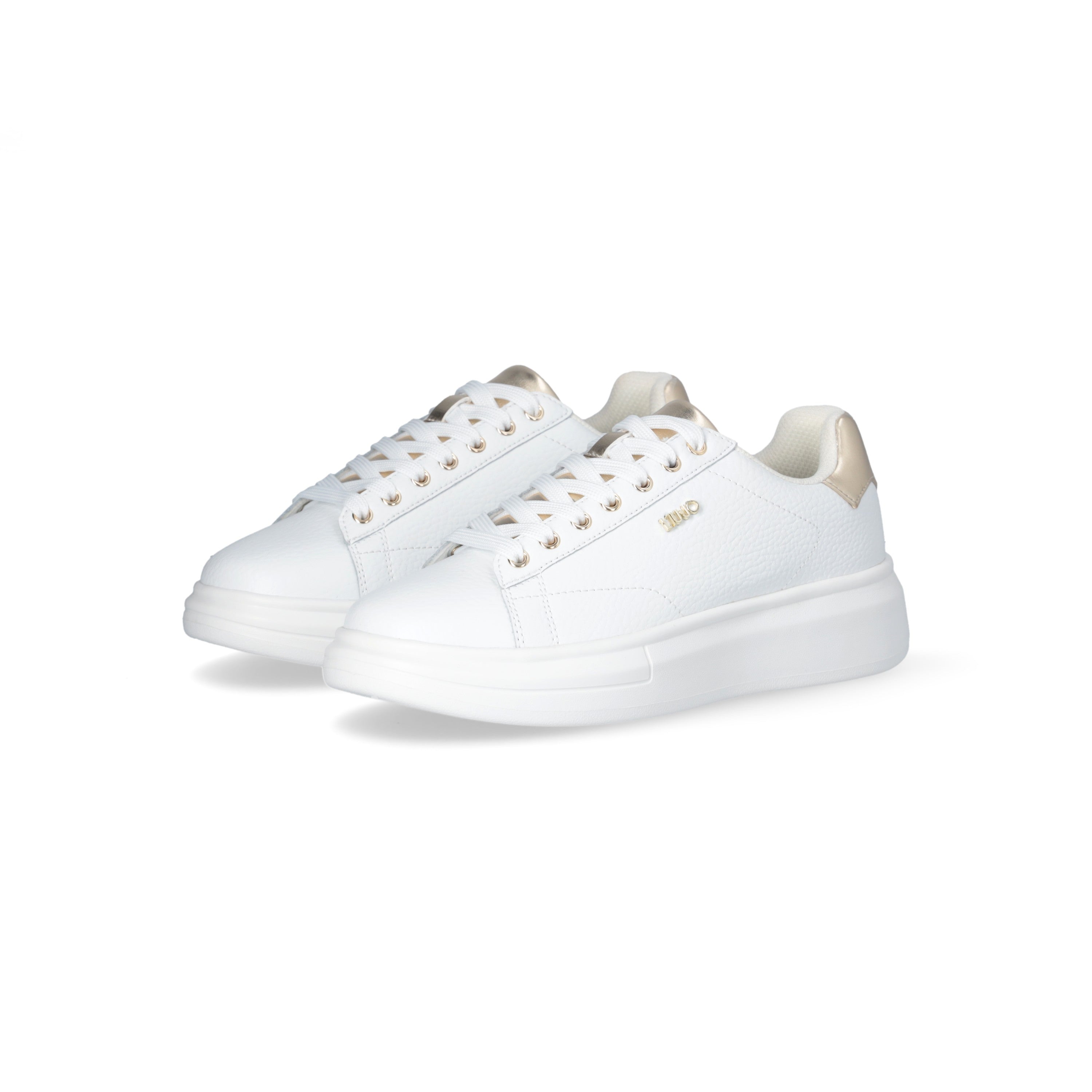 Liu Jo Scarpe Babol 01 Sneakers bianco pelle logo oro