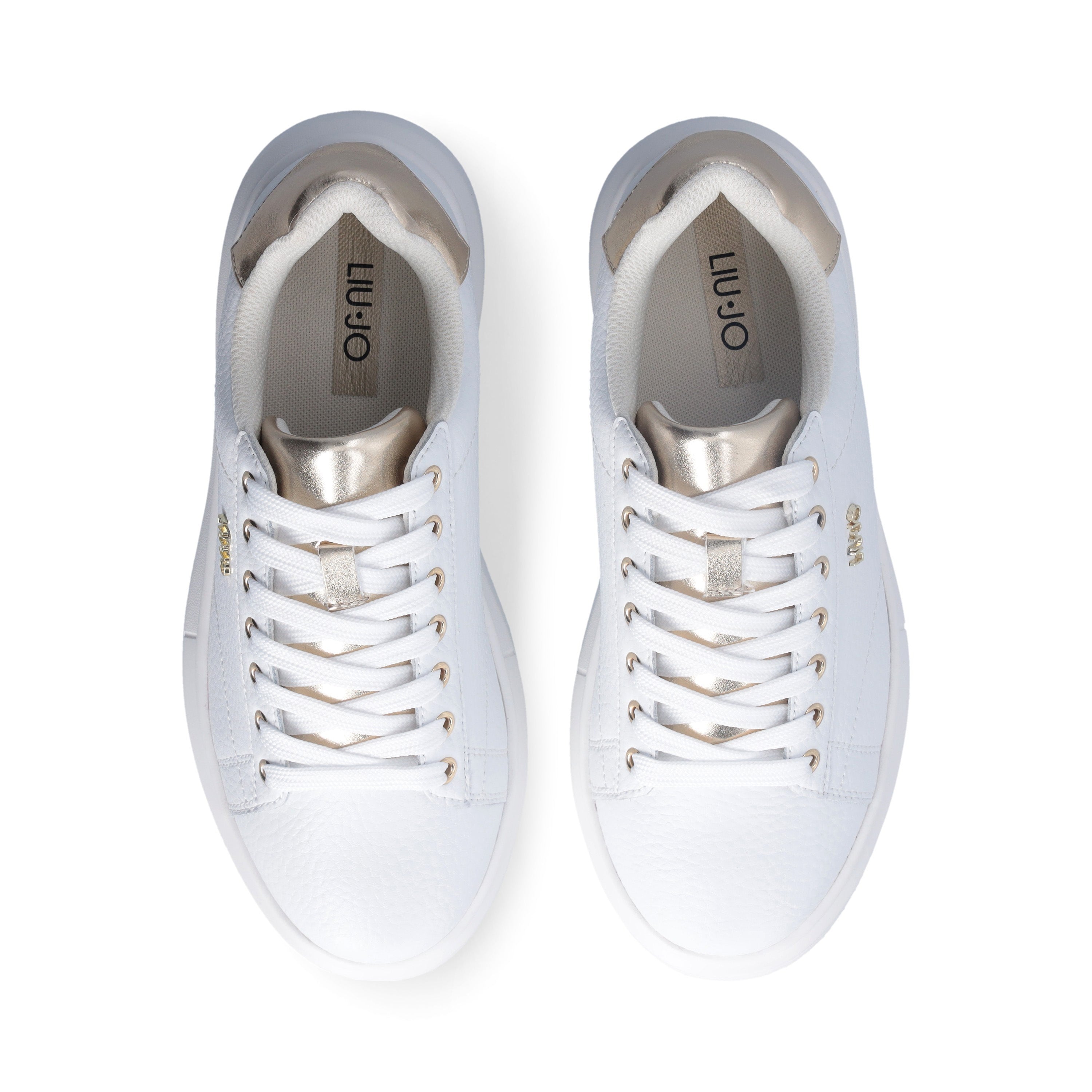Liu Jo Scarpe Babol 01 Sneakers bianco pelle logo oro