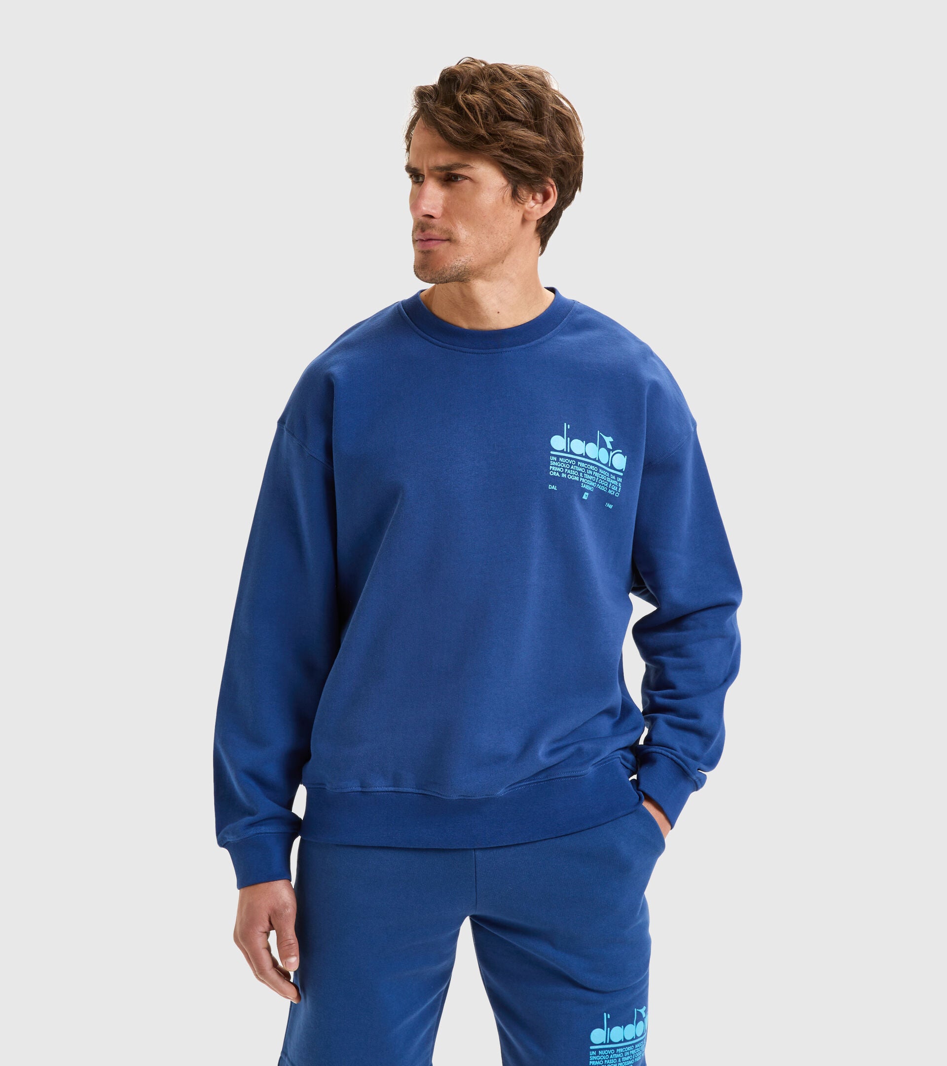 Diadora Hoodie Manifesto Cotone Blu