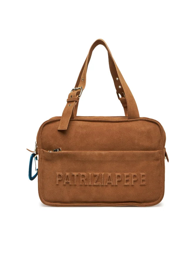 Patrizia Pepe Borsa A Spalla a Cartella Marrone Natural Donna