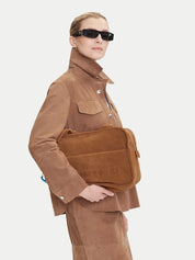 Patrizia Pepe Borsa A Spalla a Cartella Marrone Natural Donna