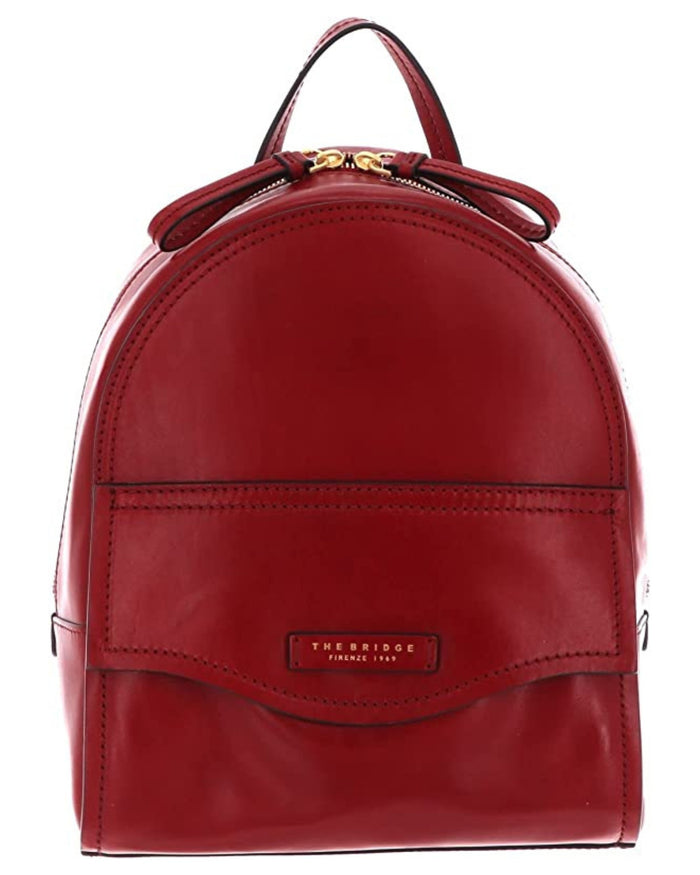 The Bridge Backpack In Pelle 04138201 Rosso Donna 1