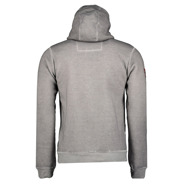 Geographical Norway Cappuccio Full Zip Ricamo Logo 2 Tasche Grigio Uomo 2