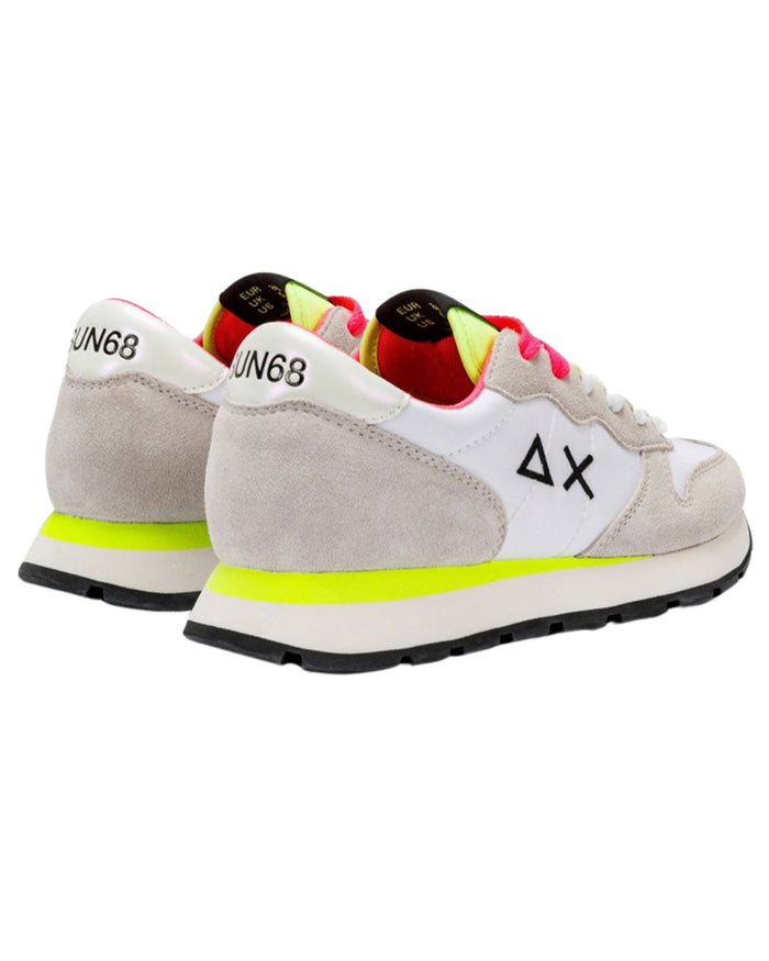 Sneakers Sun68 Ally Solid in Pelle e Tessuto Bianco 4