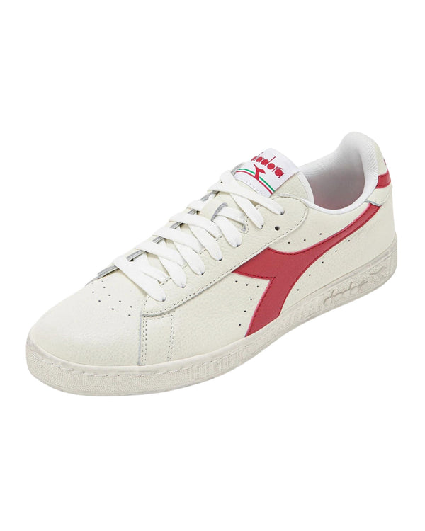Diadora Sneakers Game L Low Waxed Pelle Bianco - Rosso Peperone-2