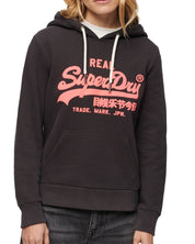 Superdry Hoodie Neon VL Graphic in Black Cotton