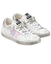 2Star Sneakers One Star Pelle Glitter Argento Rosa