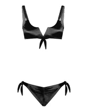 Mefui Bikini Top E Slip Americano Regolabile Con Nodi Glow Up Nero Donna