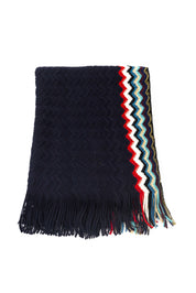 Missoni Geometric Stole 180x36 Wool Blend Black