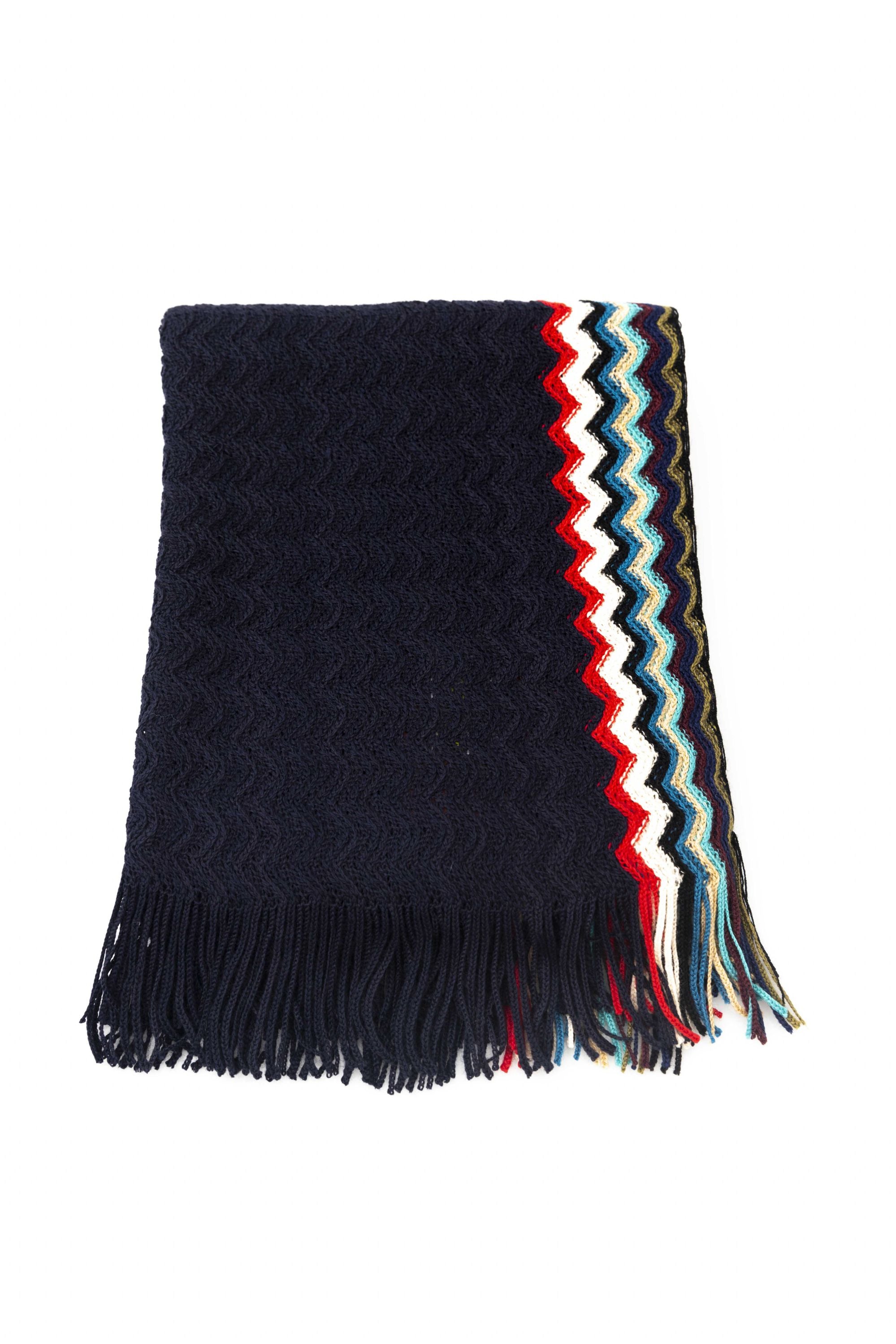 Missoni Geometric Stole 180x36 Wool Blend Black