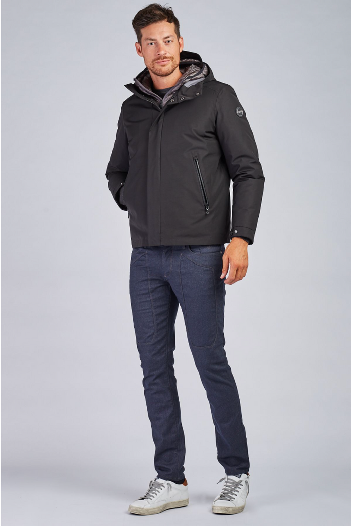 Colmar Piumino Corto Nero Poliestere Cotone Looev