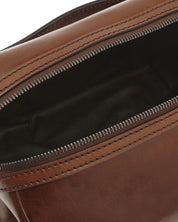 The Bridge Wash Bag Made In Italy, 100% Leather Brown Unisex