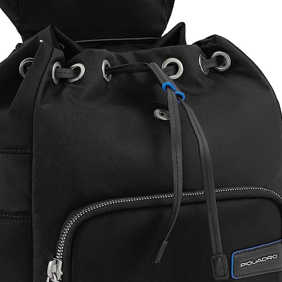 Piquadro Zainetto Piccolo da Viaggio In Tessuto Riciclato Nero Donna