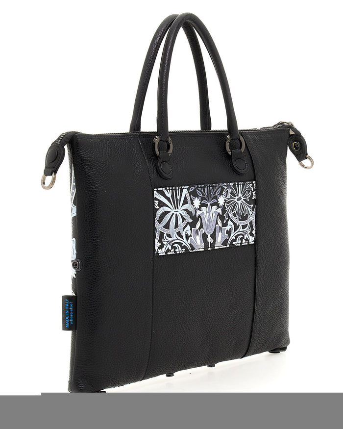 Gabs Zaino Trasformabile Hobo Shopper Tote Bauletto Stampa Arte Nero Pelle 2