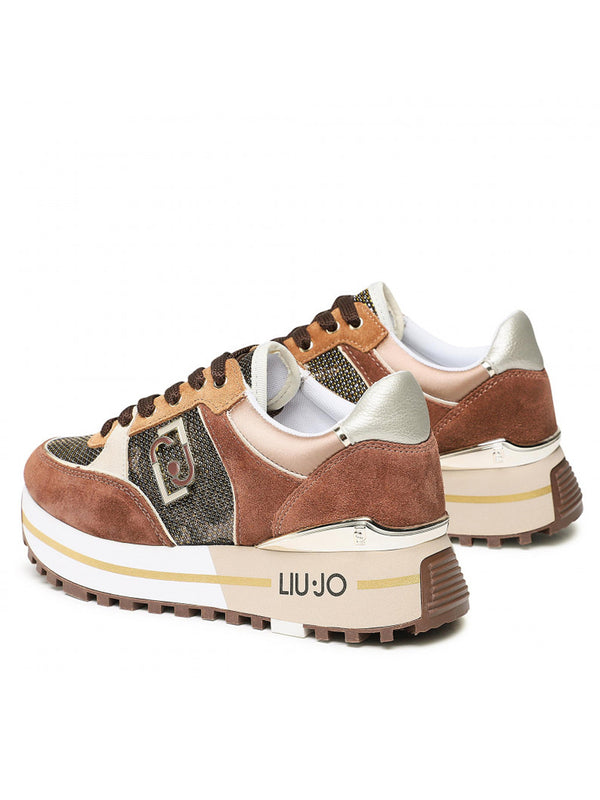 Liu Jo Sneakers Maxi Wonder 20 Pelle Marrone-2