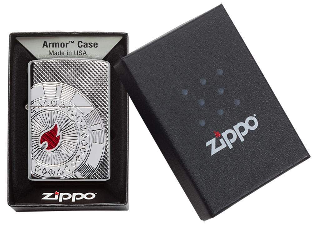 Zippo Accendino Versione Speciale Poker Chip Gioco Cromo Argento Unisex