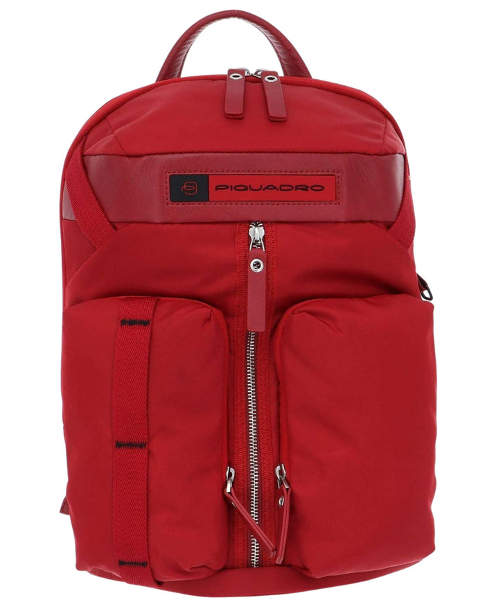 Piquadro In Nylon Rigenerato Con Tasche Esterne Frontali Rosso Unisex 1