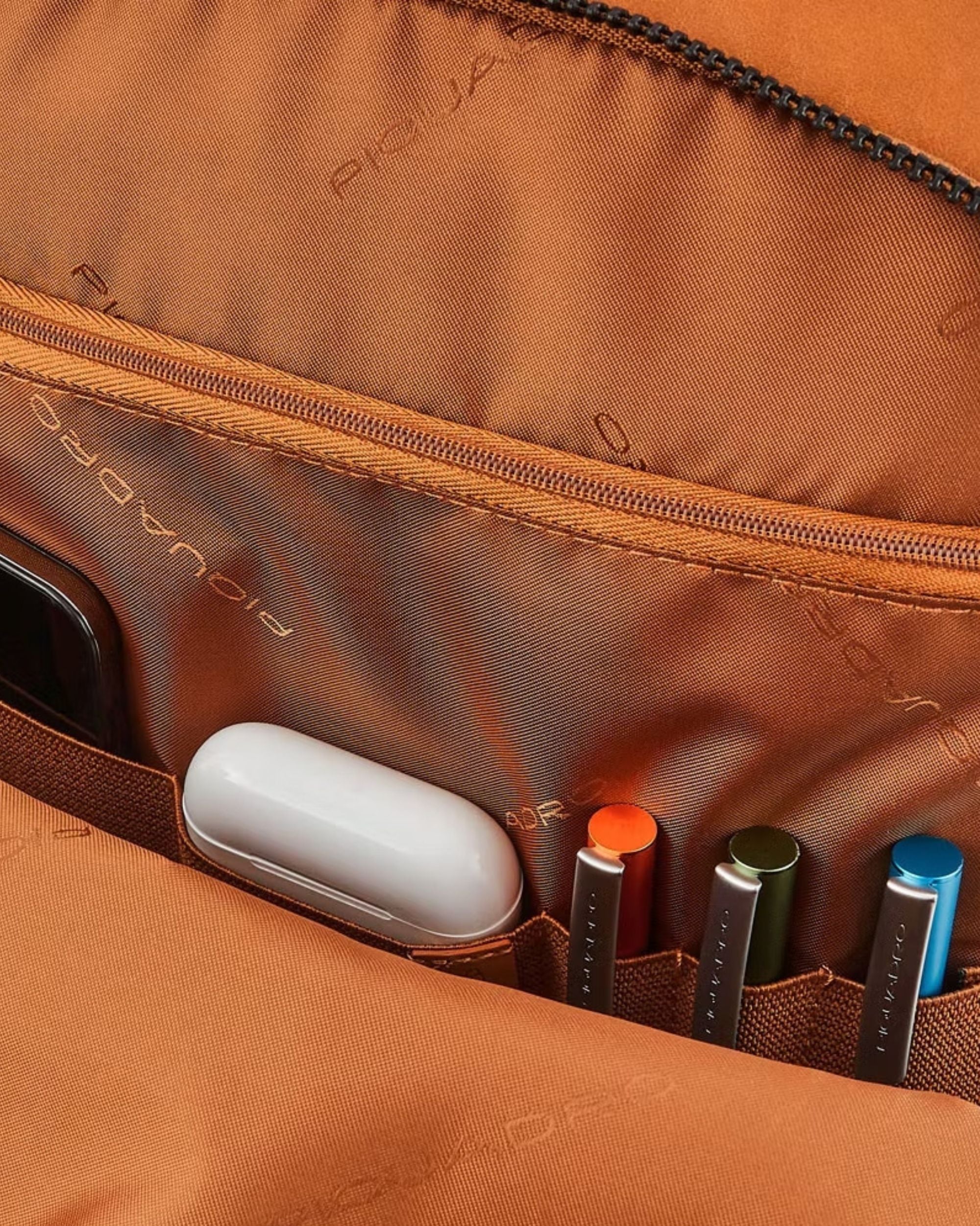 Piquadro Antifraud Rfid Pockets Compartments Accessories Holder Laptop Computer Brown Man