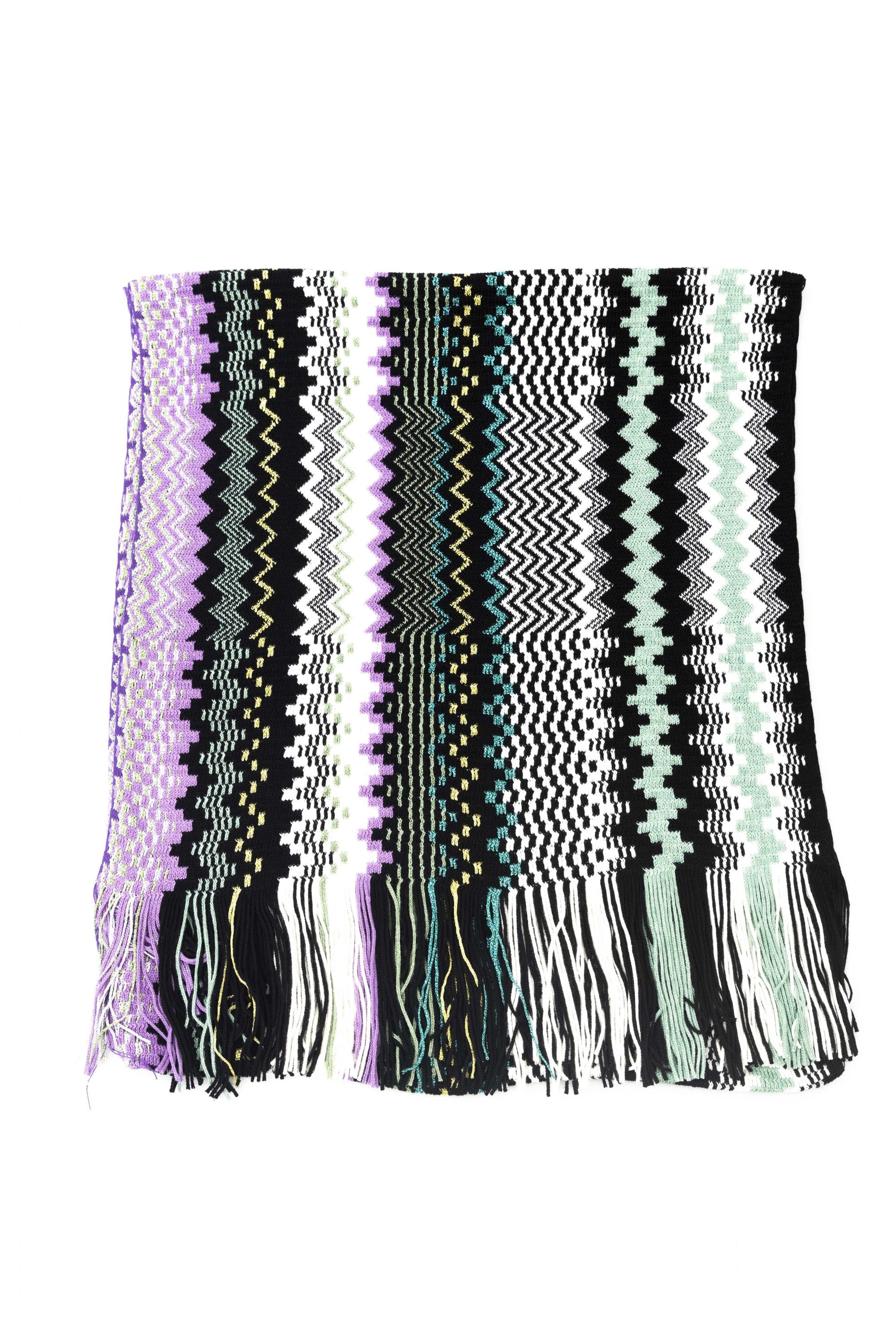 Missoni Geometric Pattern Stole Wool Blend Multicolor